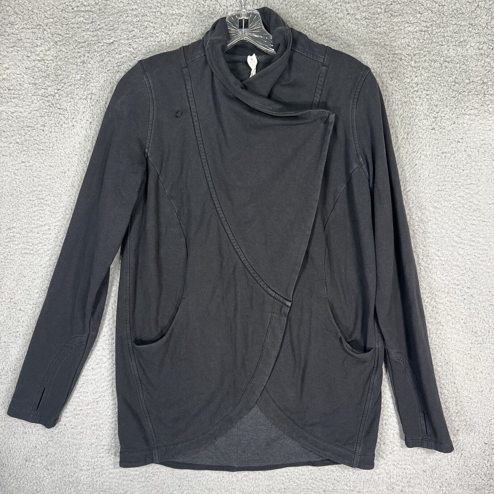 lululemon athletica Black Wrap-Front Long Sleeve Cardigan